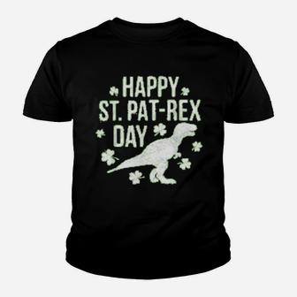 Happy St Pat Rex Day St Patrick Patrex Dinosaur Gift Kid T-Shirt - Seseable