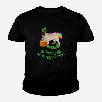 Happy St Patricks Day Pug For Dog Lovers Kid T-Shirt - Seseable