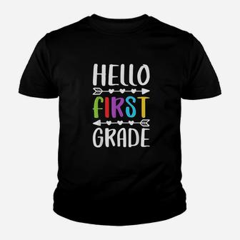 Hello First Grade 1st Grade Teacher Student Gift Kid T-Shirt - Seseable