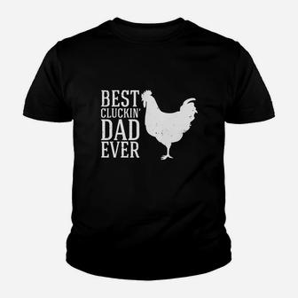 Herren Best Cluckin Dad Ever Shirt Funny Fathers Day Chicken Farm Kid T-Shirt - Seseable