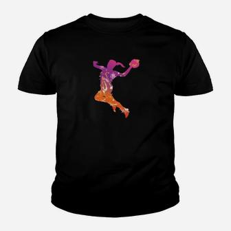 Herren Kinder Tshirt Basketballspieler Design, Bunte Spielergrafik - Seseable