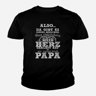 Herren Kinder Tshirt Mein Herz gehört Papa, Aufdruck für Vatertag - Seseable