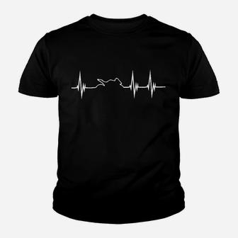 Herren Kinder Tshirt mit EKG-Herzschlag-Design in Schwarz, Mode für Mediziner - Seseable