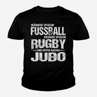 Herren-Kinder Tshirt mit Fußball Rugby Judo Motiv, Sportliches Spruch Kinder Tshirt - Seseable