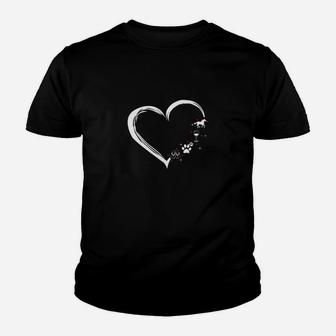 Herren Kinder Tshirt mit Herz-Doodle-Druck in Schwarz, Trendiges Design - Seseable