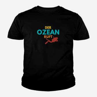 Herren Kinder Tshirt Ozean ruft, Taucher-Motiv, Meeresschutz - Seseable