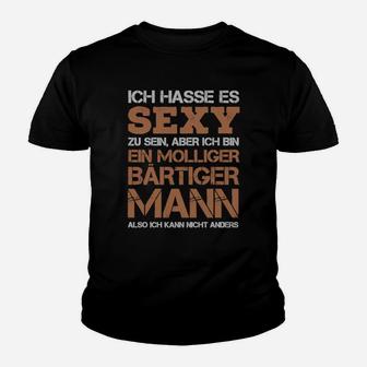 Herren Kinder Tshirt Sexy & Mollig Bärtiger Mann - Humorvolles Design - Seseable