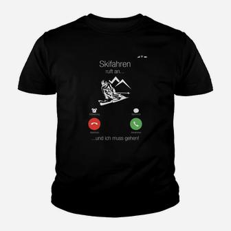 Herren Kinder Tshirt Skiabenteuer Anrufabweisung – Lustiges Design für Skifahrer - Seseable