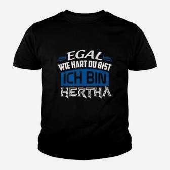 Hertha Fan-Kinder Tshirt Egal wie hart, ich bin Hertha in Blau-Weiß - Seseable