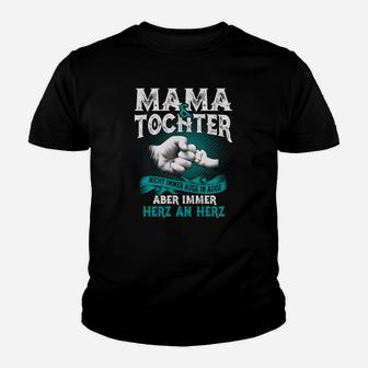 Herz an Herz Mama-Tochter Liebe Schwarzes Kinder Tshirt, Familiengeschenk - Seseable