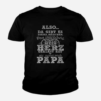 Herzerwärmendes Papa Kinder Tshirt - Mein Herz nennt mich Papa, Vatertag Idee - Seseable