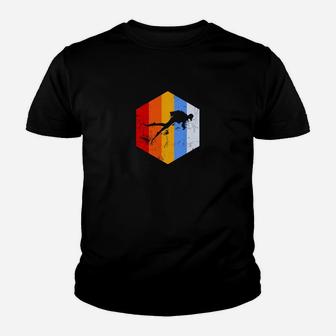 Hexagon Design Herren Kinder Tshirt, Farbblock mit Silhouette - Seseable