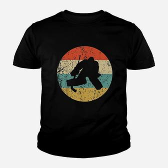 Hockey Vintage Retro Hockey Goalie Kid T-Shirt - Seseable