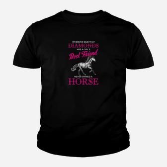 Horses Are A Girls Best Friend Funny, best friend gifts Kid T-Shirt - Seseable