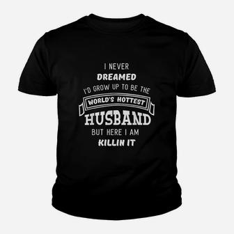 Hottest Husband Cute Funny Fathers Day Gift From Wife Kid T-Shirt - Seseable