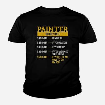 Hourly Rate For Painters Decorators Handyman Kid T-Shirt - Seseable