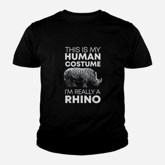 Human Costume Rhino Vintage Rhinoceros Love Kid T-Shirt - Seseable