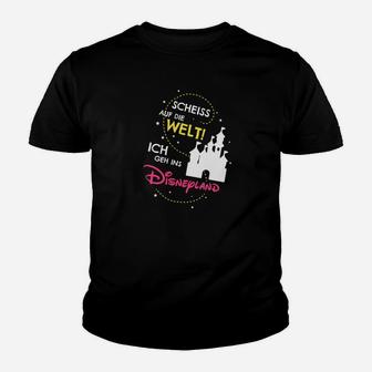 Humorvolles Disneyland Motto Kinder Tshirt in Schwarz, Witzige Aussage - Seseable