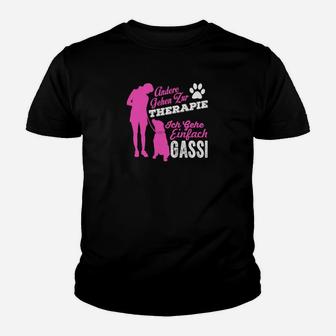 Hunde-Therapie Kinder Tshirt Gassi als Therapie, Lustig für Hundeliebhaber - Seseable