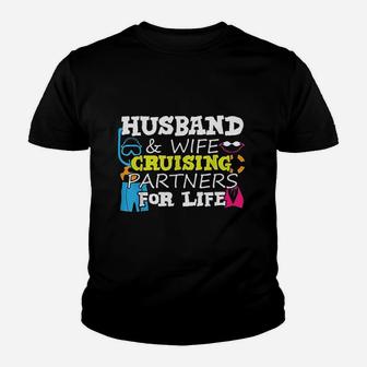 Husband And Wife Cruising Partners For Life Vacation Kid T-Shirt - Seseable