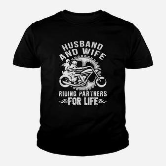 Husband And Wife Riding Partners For Life Youth T-shirt - Seseable