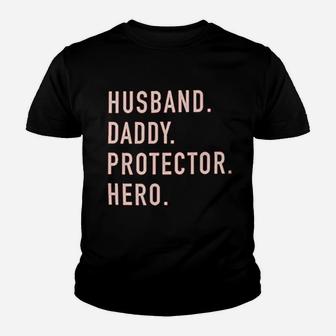 Husband Daddy Protector Hero Father Dad Kid T-Shirt - Seseable