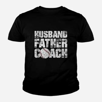 Husband Father Coach Softball Baseball Dad Gift Kid T-Shirt - Seseable