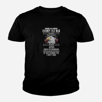 I Am A Grumpy Old Man Born In April Fathers Day Gift Kid T-Shirt - Seseable