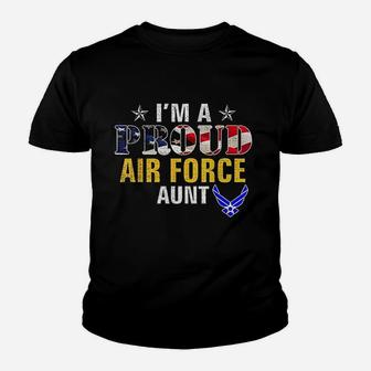 I Am A Proud Air Force Aunt American Flag Gift For Veteran Kid T-Shirt - Seseable