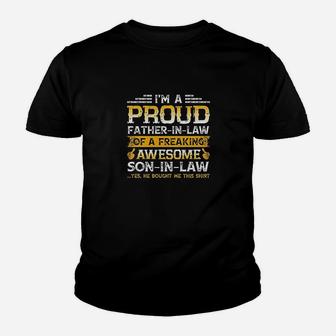 I Am A Proud Father In Law Of A Freaking Awesome Kid T-Shirt - Seseable