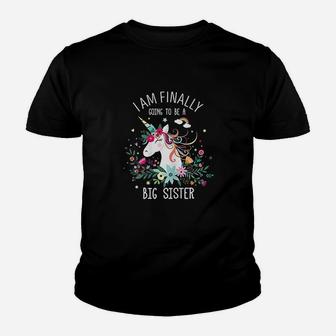 I Am Finally Going To Be A Big Sister Unicorn Gift Kid T-Shirt - Seseable