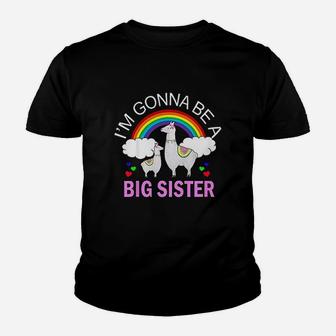 I Am Gonna Be A Big Sister Llama Girl Going To Be Big Girl Kid T-Shirt - Seseable