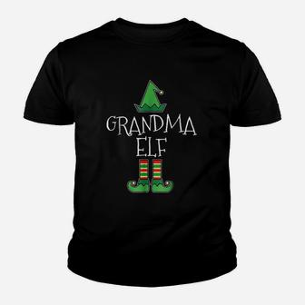 I Am Grandma Elf Matching Family Group Christmas Kid T-Shirt - Seseable