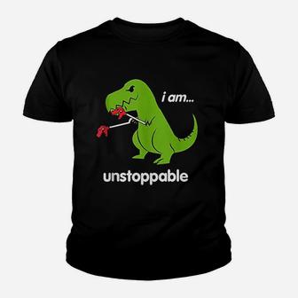 I Am Unstoppable Trex Dinosaur Dino Cool Cute Humor Funny Kid T-Shirt - Seseable