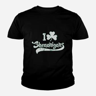 I Clover Shenanigans Funny Irish Clover St Saint Patricks Day Kid T-Shirt - Seseable