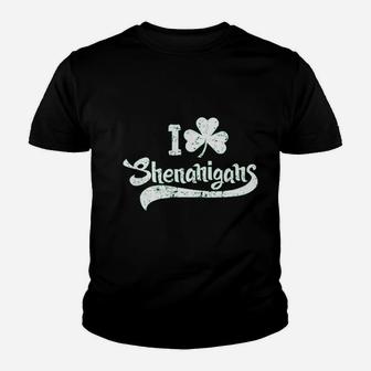 I Clover Shenanigans Funny Irish Clover St Saint Patricks Kid T-Shirt - Seseable