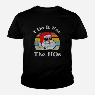 I Do It For The Hos Inappropriate Christmas Retro Santa Kid T-Shirt - Seseable