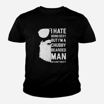 I Hate But I Am A Chubby Bearded Man Kid T-Shirt - Seseable