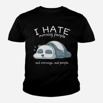 I Hate Morning People And Mornings And People Panda Bear Kid T-Shirt - Seseable