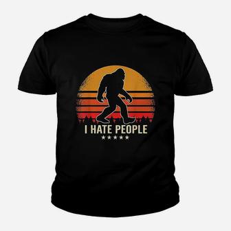 I Hate People Bigfoot Sasquatch Retro Vintage Kid T-Shirt - Seseable