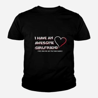 I Have An Awesome Girlfriend Cool Awesome Girlfriend Love Relationship Kid T-Shirt - Seseable
