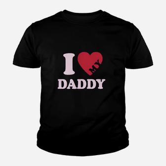I Heart Love My Daddy Boy Girl Gift For Father Kids Kid T-Shirt - Seseable