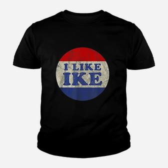 I Like Ike Political Button Vintage Distressed Kid T-Shirt - Seseable