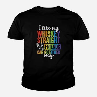 I Like My Whiskey Straight Lgbt Pride Gay Lesbian Kid T-Shirt - Seseable