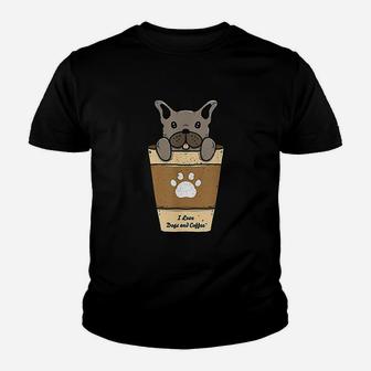 I Love Dogs And Coffee For Coffee Paw Dogs Kid T-Shirt - Seseable