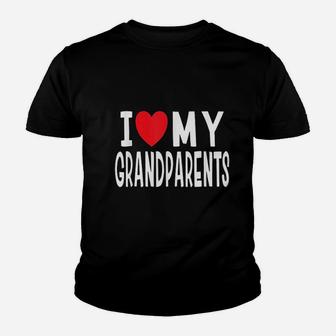 I Love My Grandparents Family Celebration Of Grandma Grandpa Kid T-Shirt - Seseable