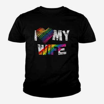 I Love My Wife Gay Rights Tshirt Lesbian Pride Marriage Kid T-Shirt - Seseable