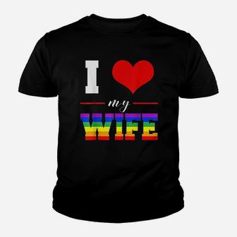 I Love My Wife Lgbt Lesbian Gay Pride Rainbow Kid T-Shirt - Seseable