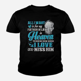 I Miss My Father In Law In Heaven Fathers Day Gifts Kid T-Shirt - Seseable