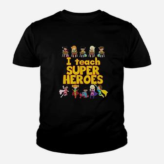 I Teach Super Heroes Comic Book Hero Teacher Kid T-Shirt - Seseable